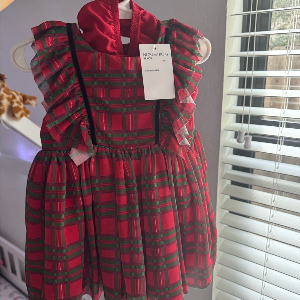 Kids' Plaid Ruffle Party Dress